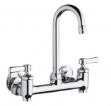 Chicago Faucets 640-GN1AE35-369YAB Sink Faucet, 8'' Wall W/ Stops